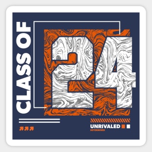 Class of 2024 Urban Streetwear // Graduation Class of '24 Orange Sticker